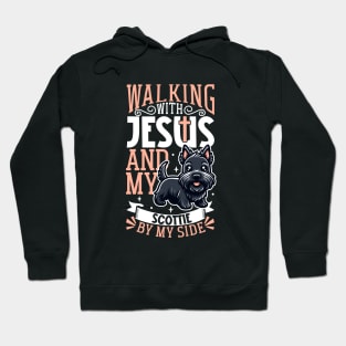 Jesus and dog - Scottish Terrier Hoodie